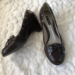 Sperry Topsider Wedge Shoes Size 7 Brown Leather